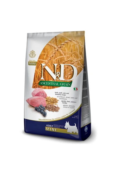 N&D Düşük Tahıllı Kuzu Etli Yaban Mersinli Mini Yetişkin Köpek Maması 7 Kg ürün görseli 1