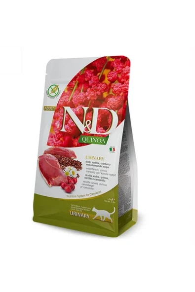 N&D Quinoa Urinary İdrar Yolu Destekleyici Ördekli Kedi Maması 1.5 Kg ürün görseli 1