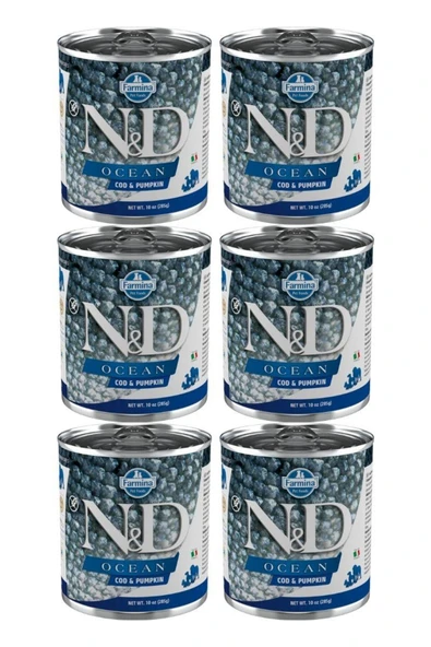 N&D Ocean Morina Balığı Ve Balkabaklı Yetişkin Köpek Konservesi Yetişkin Köpek Konservesi 285 gr X 6 ürün görseli 1