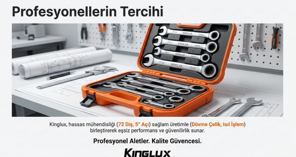 Kınglux Kombine Cırcır Anahtar Set 7 Parça - Resim 7