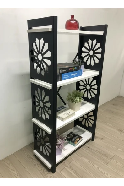 adımshops Desenli, Lazer Kesim, Metal, 4'lü Raf,çiçeklik,kitaplık, Dolap ürün görseli 1