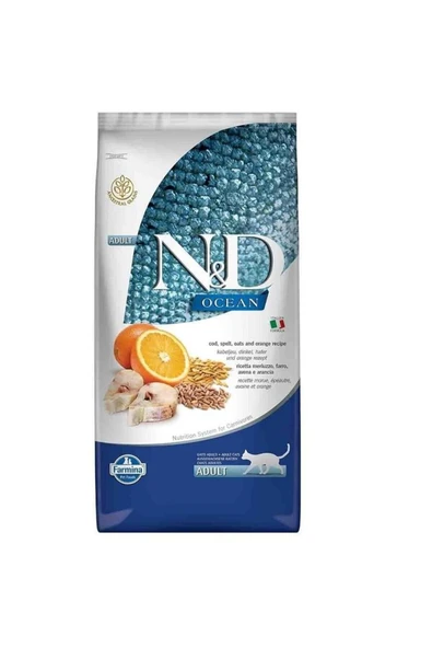 N&D Ocean Düşük Tahıllı Balıklı Portakallı Yetişkin Kedi Maması 10 Kg ürün görseli 1