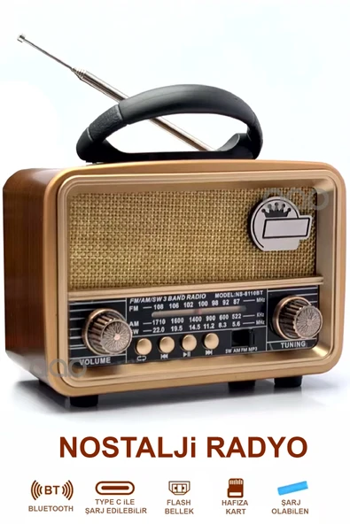 kens teknoloji Nostalji Radyo Bluetooth Hoparlör Kalite Ses Yeni Harika Tasarım 2024 ürün görseli 1