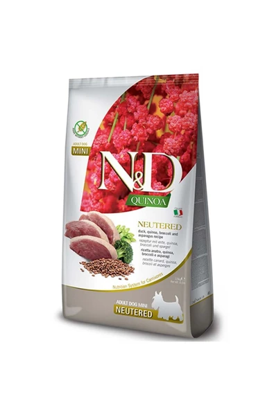 N&D Quinoa Ördekli ve Brokolili Kısırlaştırılmış Köpek Maması 2,5 Kg ürün görseli 1