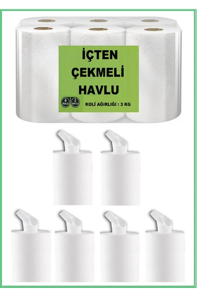 Maximum İçten Çekmeli Havlu 6 Rulo 3 Kg ( % 100 Selilöz ) - Resim 2