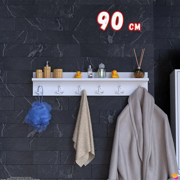 Modilayn Kedi Serisi 6’lı Banyo Askısı Seti | 86,4x18 cm 18 Kancalı Raflı Düzenleyici Yer Tasarrufu ürün görseli 1