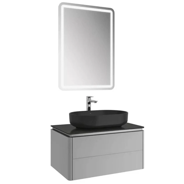 Kale Lotus Banyo Dolabı Takımı 80 cm Gri ürün görseli 1