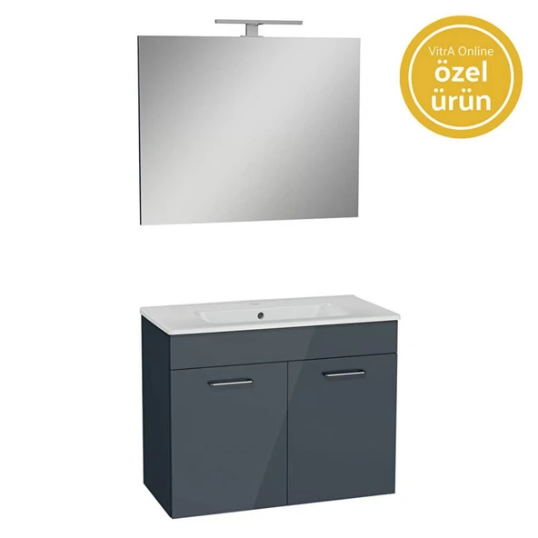 Vitra Ardea Banyo Dolabı Seti 80 cm Antrasit - Resim 2