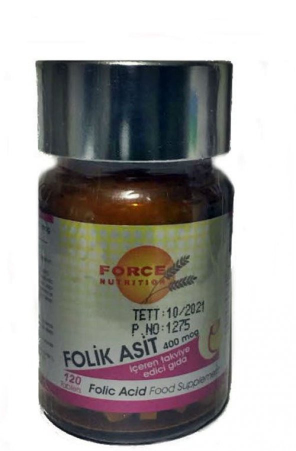 Force Nutrition Folik Asit 400 mcg 120 Tablets ürün görseli 1