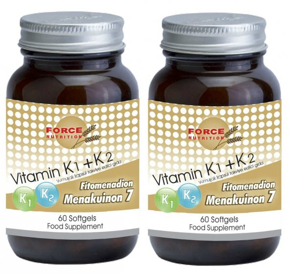 Force Nutrition Vitamin K1 K2 60 Softgels 2 Kutu ürün görseli 1