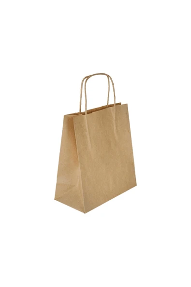 Kraft Burgu Saplı Karton Çanta 25 Adet 29x15x29 ürün görseli 1