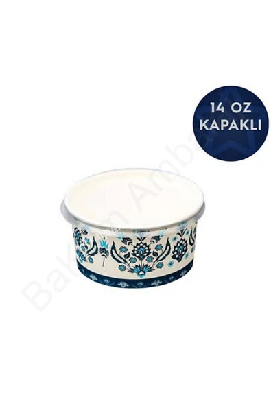Metrotem 14 Oz Karton Kağıt Aşure Çorba Tatlı Yemek Kasesi Kullan At Plastik Kapaklı(SIZDIRMAZ) 25 Adet ürün görseli 1