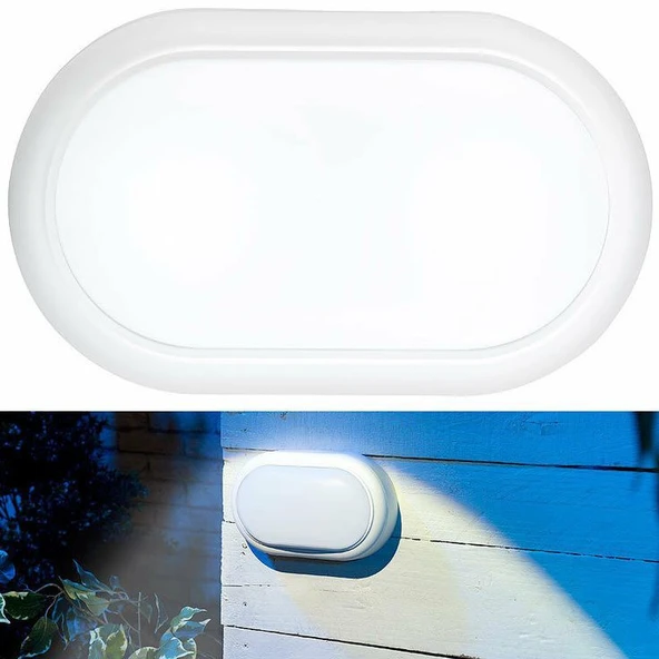 20 Watt Beyaz Işık Ledli Nemli Alan, Dış Mekan, Bahçe, Banyo, Teras, Balkon, Kamelya, Veranda Apliği ürün görseli 1