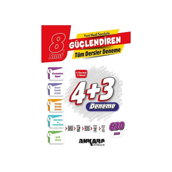 Ankara 8.Sınıf Tüm Dersler Paket Deneme 4+3 ürün görseli 1