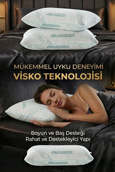 Ortopedik Visco Yastık Meditation Anti-Stres Etkili Ortopedik (40x60) - Rahatlatıcı Uyku Terapisi ürün görseli 1