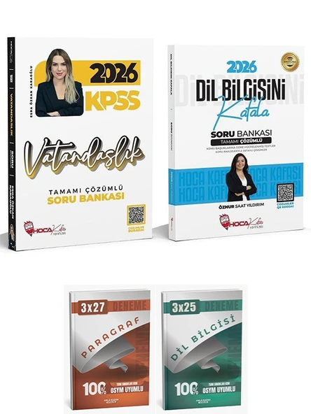Anla Kazan + Hoca Kafası 2026 KPSS Vatandaşlık + Dil Bilgisi Soru Bankası 2 li Set - Esra Özkan Karaoğlu, Öznur Saat Yıldırım Anla Kazan + Hoca Kafası Yayınları ürün görseli 1