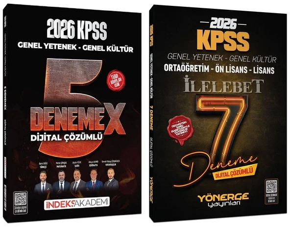 İndeks + Yönerge 2026 KPSS Genel Yetenek Genel Kültür 5+7 DenemeX 2 li Set İndeks Akademi + Yönerge Yayıncılık ürün görseli 1