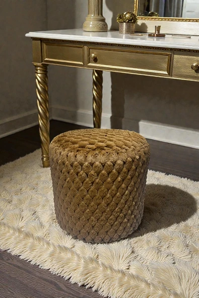 Silindir Puf - Mılano Yumuşak Rabbit Kumaş (Tavşan Tüyü) Modern Konforlu Dekoratif Puf&bench ürün görseli 1