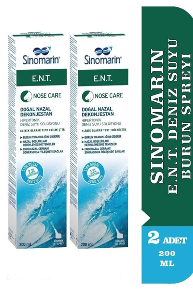 Sinomarin E.N.T. Deniz Suyu Burun Spreyi 200 Ml 2'Li PAKET (SKT:01/2028) ürün görseli 1