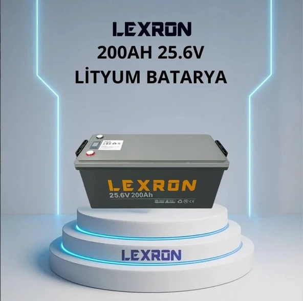 LEXRON - İnges 25.6 VOLT 200 AMPER LİTYUM AKÜ - 24 VOLT 200 AH LİFEPO4 BATARYA - GÜNEŞ PANELİ AKÜSÜ ürün görseli 1