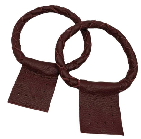 Angel Çanta Aksesuar Gerçek Deri 13 cm Nova Yuvarlak Model Bordo  Renk  Çift Çanta Sapı ürün görseli 1