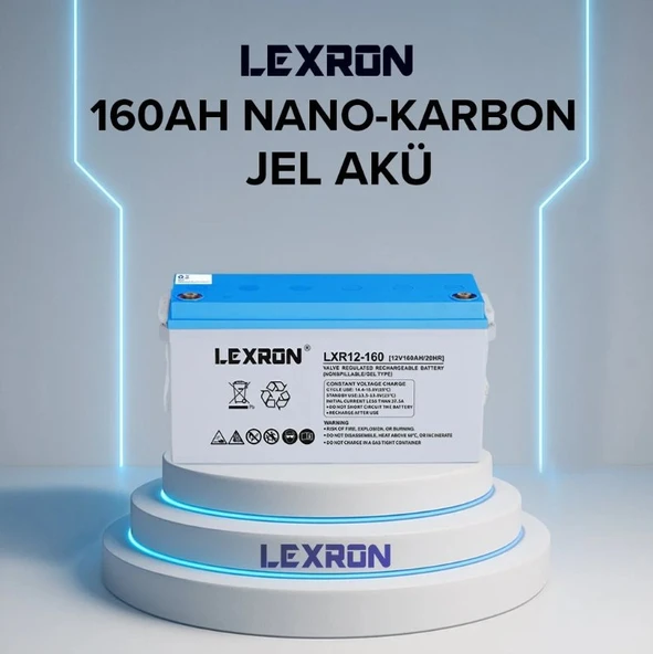 LEXRON - İnges 12 VOLT 160 AMPER JEL AKÜ - 12V 160AH DERİN DÖNGÜ AKÜ (güneş enerji sistemi aküsü) ürün görseli 1