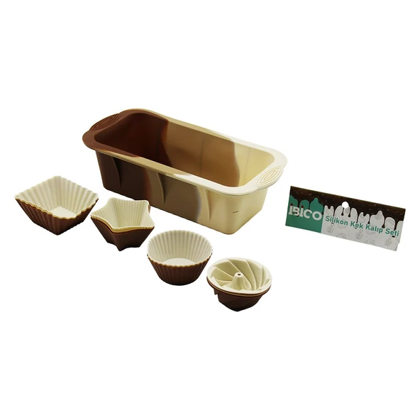 13PCS SİLİKON MUFFİN - BATON KEK KALIP SET BATON=11.5X25CM 3ER RÜZGAR GÜLÜ - YUVARLAK - YILDIZ - D.GEN ürün görseli 1