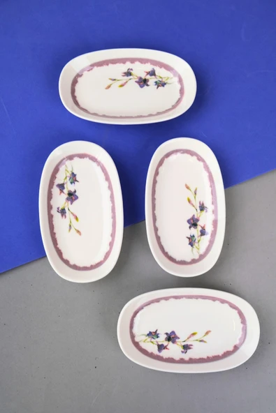 Tabak Evi Porselen Morden Oval Kayık Tabak 15x8,5x2cm 4 Parça ürün görseli 1