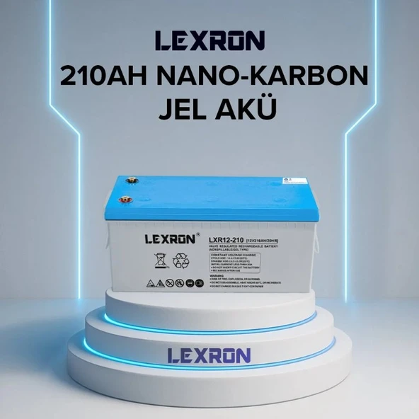 LEXRON - İnges 12 VOLT 210 AMPER JEL AKÜ - 12V 210 AH DERİN DÖNGÜ AKÜ (güneş enerji sistemi aküsü) ürün görseli 1