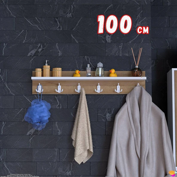 Modilayn Kedi Serisi 96,4x18 cm 6’lı Banyo Askısı Seti | 18 Kancalı Raflı Düzenleyici Yer Tasarrufu ürün görseli 1