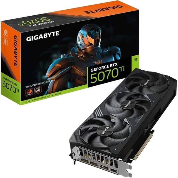 GIGABYTE RTX5070TI 16GB WINDFORCE OC SFF GV-N507TWF3OC-16GD GDDR7 256bit HDMI DP PCIe 5.0 ürün görseli 1