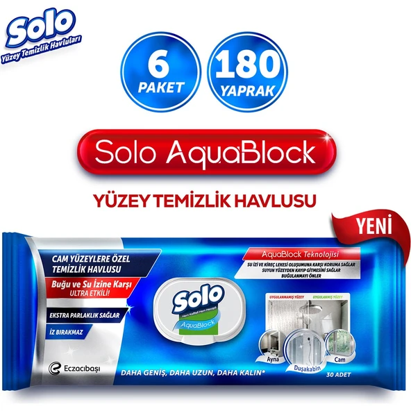 SOLO Aquablock Yüzey Temizlik Havlusu 6'lı 180 Yaprak ürün görseli 1