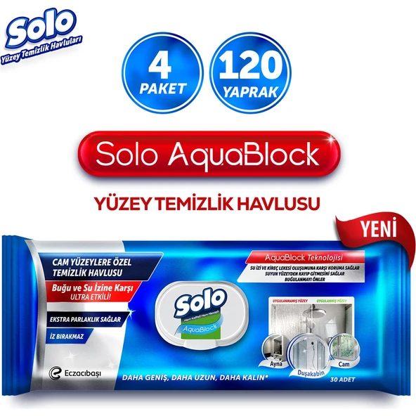 SOLO Aquablock Yüzey Temizlik Havlusu 4'lü 120 Yaprak ürün görseli 1