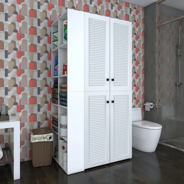Kenzlife membran çamaşır-kurutma makinesi dolabı kapaklı fedyenka sol byzbyz 180*090*60 mebran kapak suntalam gövde banyo arkalıksız ürün görseli 1