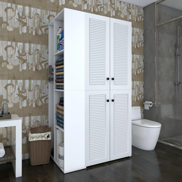 Kenzlife membran çamaşır-kurutma makinesi dolabı kapaklı foka sol byzbyz 180*090*60 mebran kapak suntalam gövde banyo arkalıksız ürün görseli 1