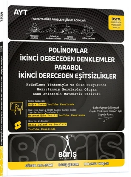 Polinomlar İkinci Dereceden Denklemler Parabol İkinci Dereceden Eşitsizlikler Matematik Fasikülleri Barış Yayınları ürün görseli 1
