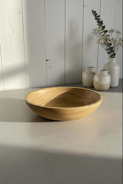 Ahşap %100 Kestane Ağacı Sunum Kasesi, Sunumluk, 20 cm ürün görseli 1