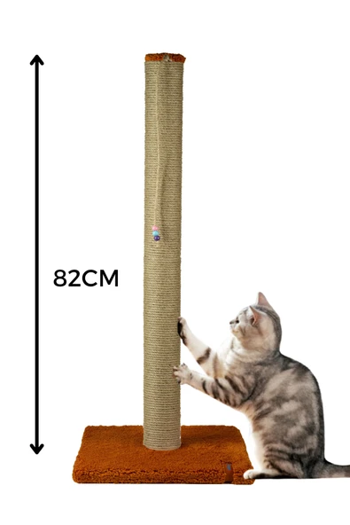 PUGALO 82cm Lüx Tırmalama Tahtası Catnipli Jüt Tırmalama Turuncu Minder Yüzey ürün görseli 1
