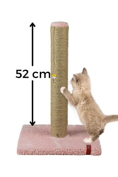 PUGALO 52cm Lüx Tırmalama Tahtası Catnipli Jüt Tırmalama Pembe Minder Yüzey ürün görseli 1