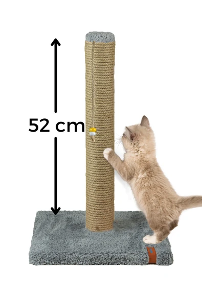 PUGALO 52cm Lüx Tırmalama Tahtası Catnipli Jüt Tırmalama Gri Minder Yüzey ürün görseli 1