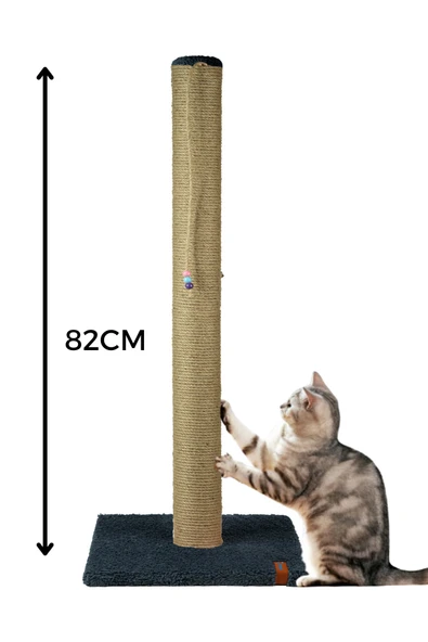 PUGALO 82cm Lüx Tırmalama Tahtası Catnipli Jüt Tırmalama Antrasit Minder Yüzey ürün görseli 1