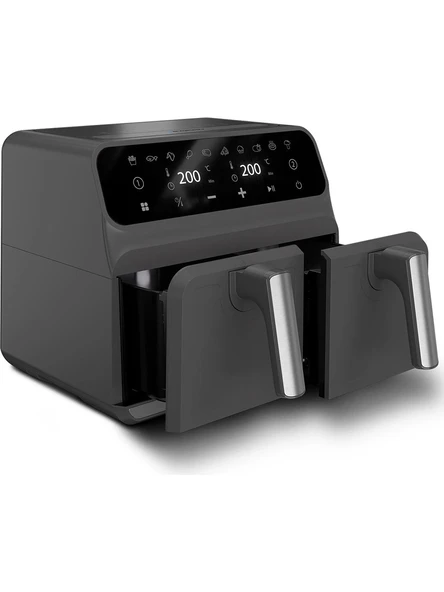 Blaupunkt D7800 Taste Master Çift Hazneli Dokunmatik 4+4 Litre Air Fryer Fritöz 1700W Siyah ürün görseli 1