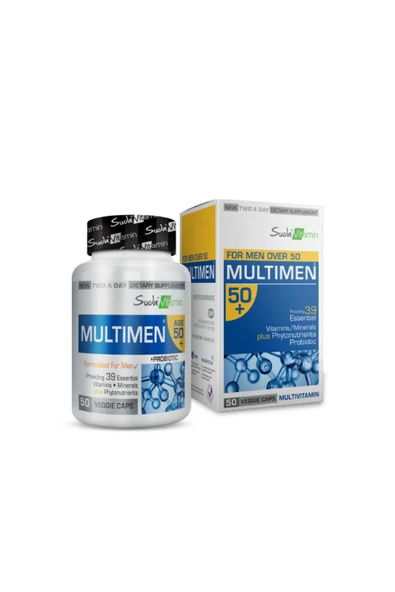 SUDA VİTAMİN Multimen®50+ Erkeklere Özel Multivitamin Enerji ve Bağışıklık Desteği 50 Bitkisel Kapsül ürün görseli 1