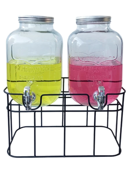 Cam Sebil, Limonatalık 2'li Set,  (5+5=10 Litre) ürün görseli 1