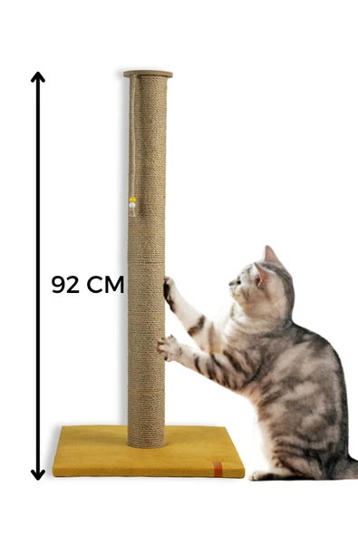 PUGALO 90 Cm Büyük Kedi Tırmalam Tahtası Catnipli Uzun Tırmalama Tahtası Sarı ürün görseli 1