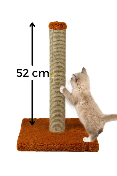 PUGALO 52cm Lüx Tırmalama Tahtası Catnipli Jüt Tırmalama Turuncu Minder Yüzey ürün görseli 1