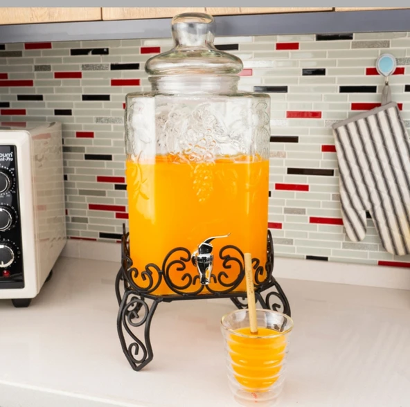 Cam Damacana Limonata Su Sebili Şerbetlik, Yağdanlık 10 Lt. (Musluk Hediyeli) ürün görseli 1