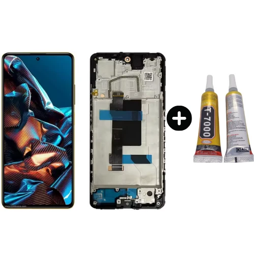 Xiaomi Pocophone Poco X5 Pro 5G Uyumlu Çıtalı A Kalite Lcd Ekran Dokunmatik 22101320I + B7000 ürün görseli 1