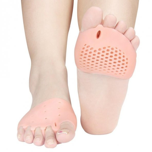 2 Li Silikon Ayak 5 Parmak Koruyucu Makaralı Parmak Ayıran Gömlek Hava Alan Bunyon Halluks Valgus ürün görseli 1