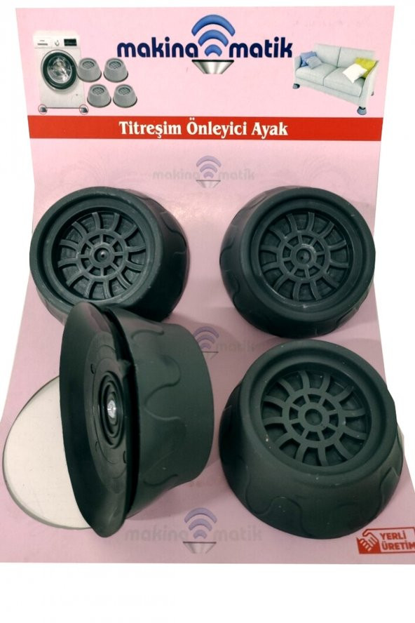 Beyaz Eşya Ayagı Altlıgı Çamaşır Makinesi Titreşim Önleyici Kaydırmaz Vantuzlu Stoper Set 4 Adet ürün görseli 1